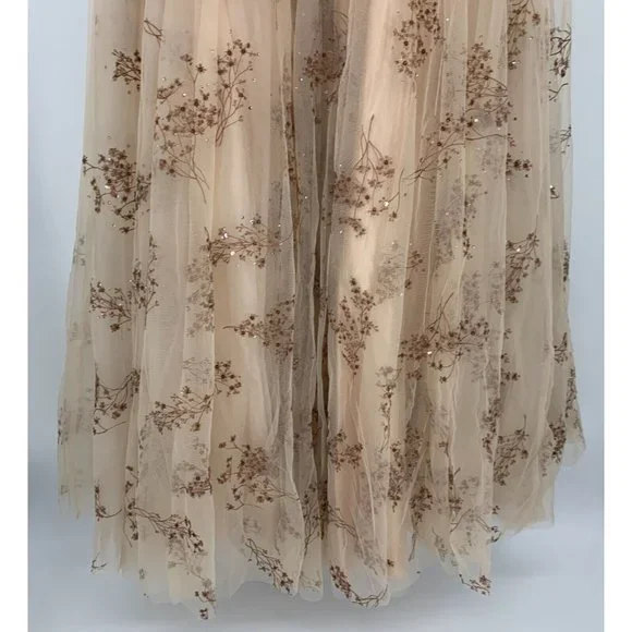 Mac Duggal Dress 79317 Champagne Embellished Illusion Gown NWT - Picture 16 of 16